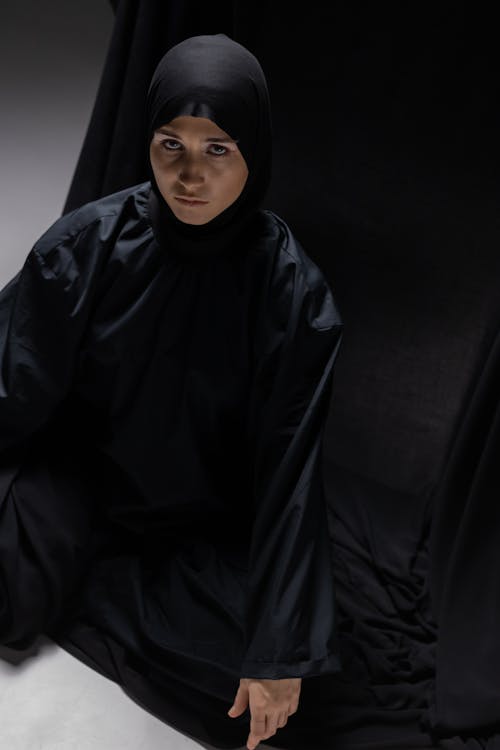 Woman in Black Hijab and Abaya