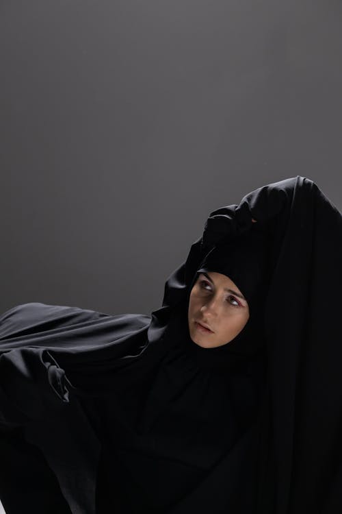 Woman Wearing Black Hijab