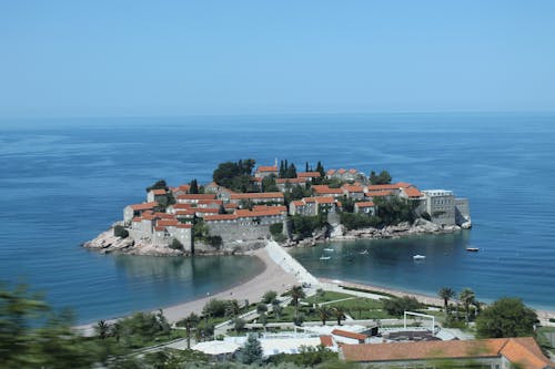 Free Sveti Stefan Island Resort Under Blue Sky Stock Photo