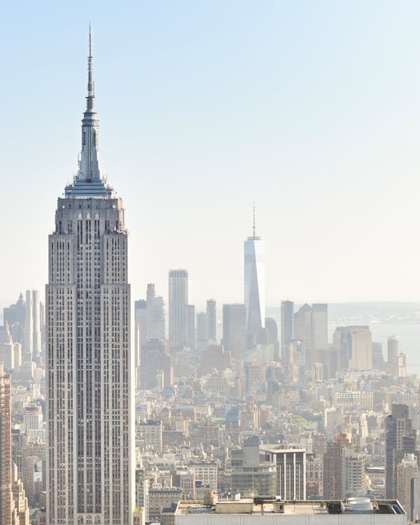 City Skyline Under White Sky