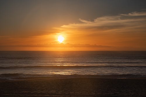 Бесплатное стоковое фото с горизонт, закат, море