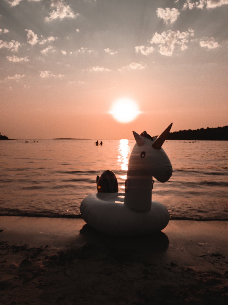 Inflatable Unicorn On Beachside