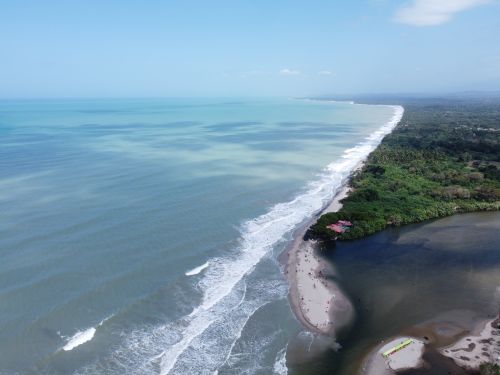 Free Stunning aerial view of Palomino Beach showcasing the coastline and ocean waves. Stock Photo