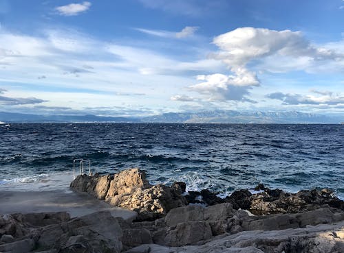 Free stock photo of adriatic sea, beach, clouds
