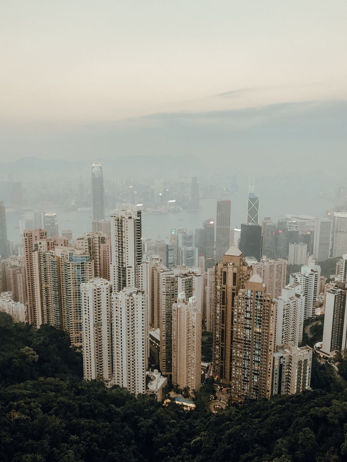 Aerial View Of High Rise Buildings On A Foggy Day · Free Stock Photo