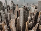 High buildings and skyscrapers in downtown