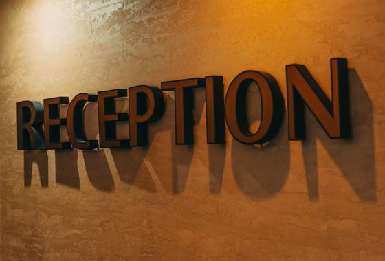 Reception logo wall sign