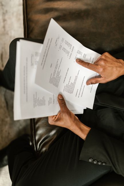 person reviewing salary documents