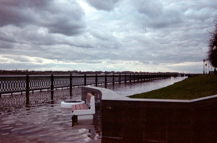 Flooded Riverbank Walkway 