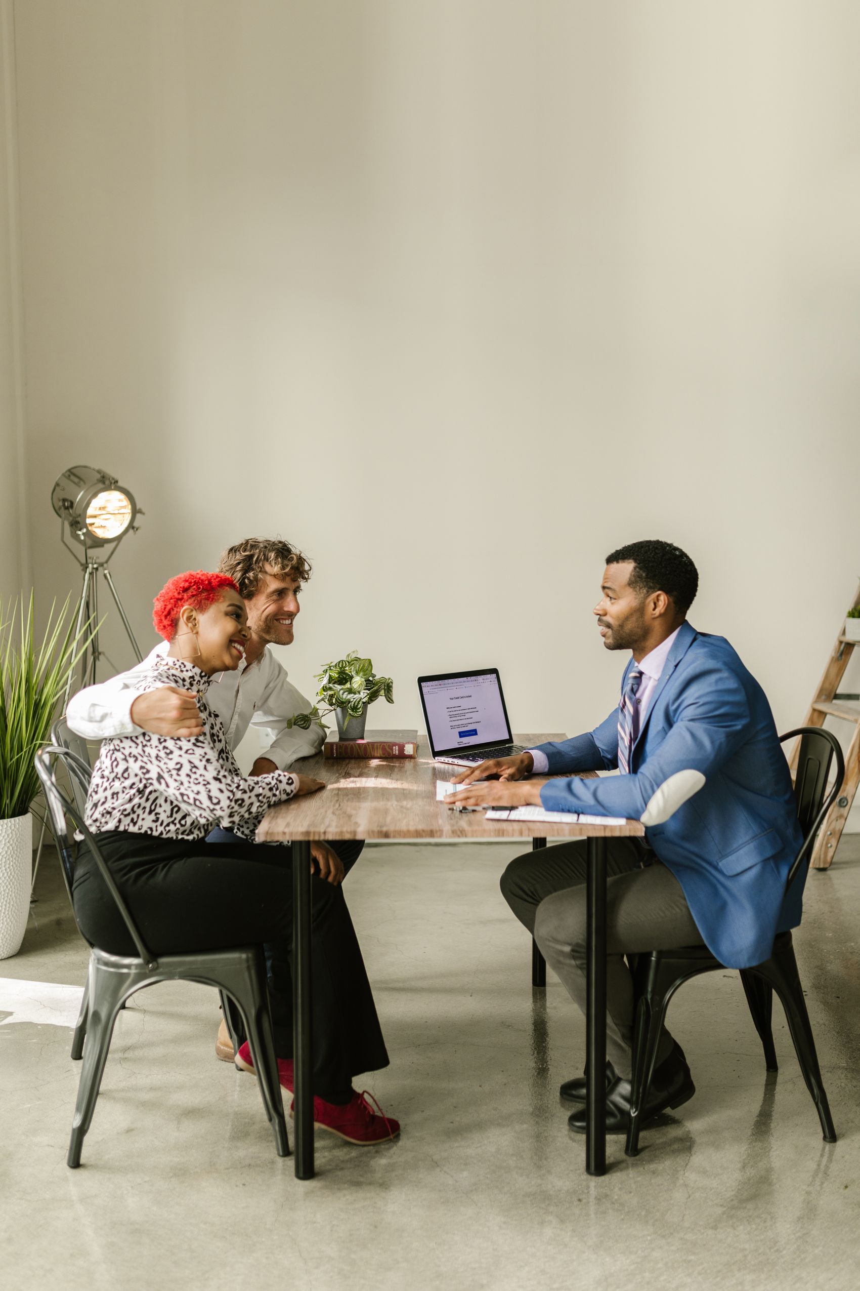 Advisor explaining insurance choices to a client