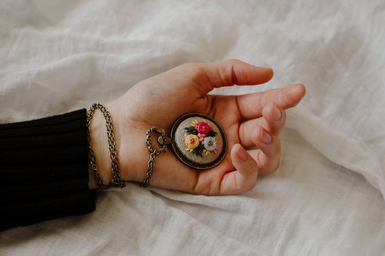 Woman With Old Fashioned Chain Watch