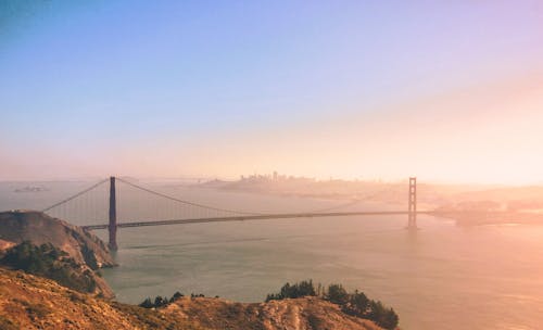 Kostnadsfria Kostnadsfri bild av blå himmel, Golden Gate-bron, kalifornien Stock foto