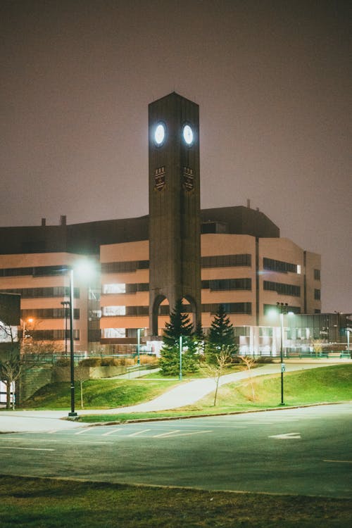 The Clock Tower in Memorial University at Night