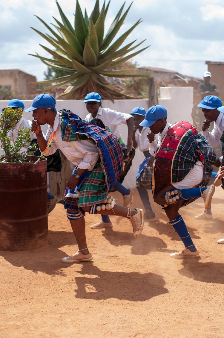 Tribe Doing A Traditional Dance 