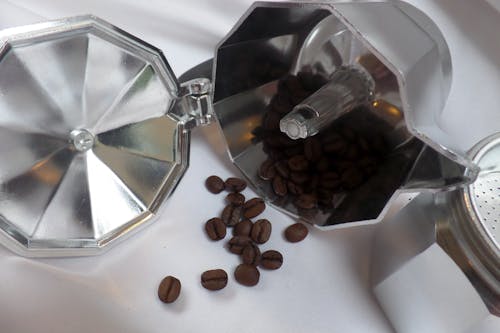 Coffee Beans on a Metal Kettle 