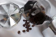 Coffee Beans on White Textile