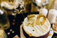 High Angle Shot of a Birthday Cake