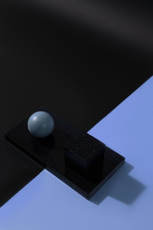 Sphere Object on a Black Surface 
