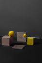 Yellow Round Fruit on Brown Wooden Blocks