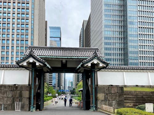 Free People Entering the Ōte-mon Gate Stock Photo