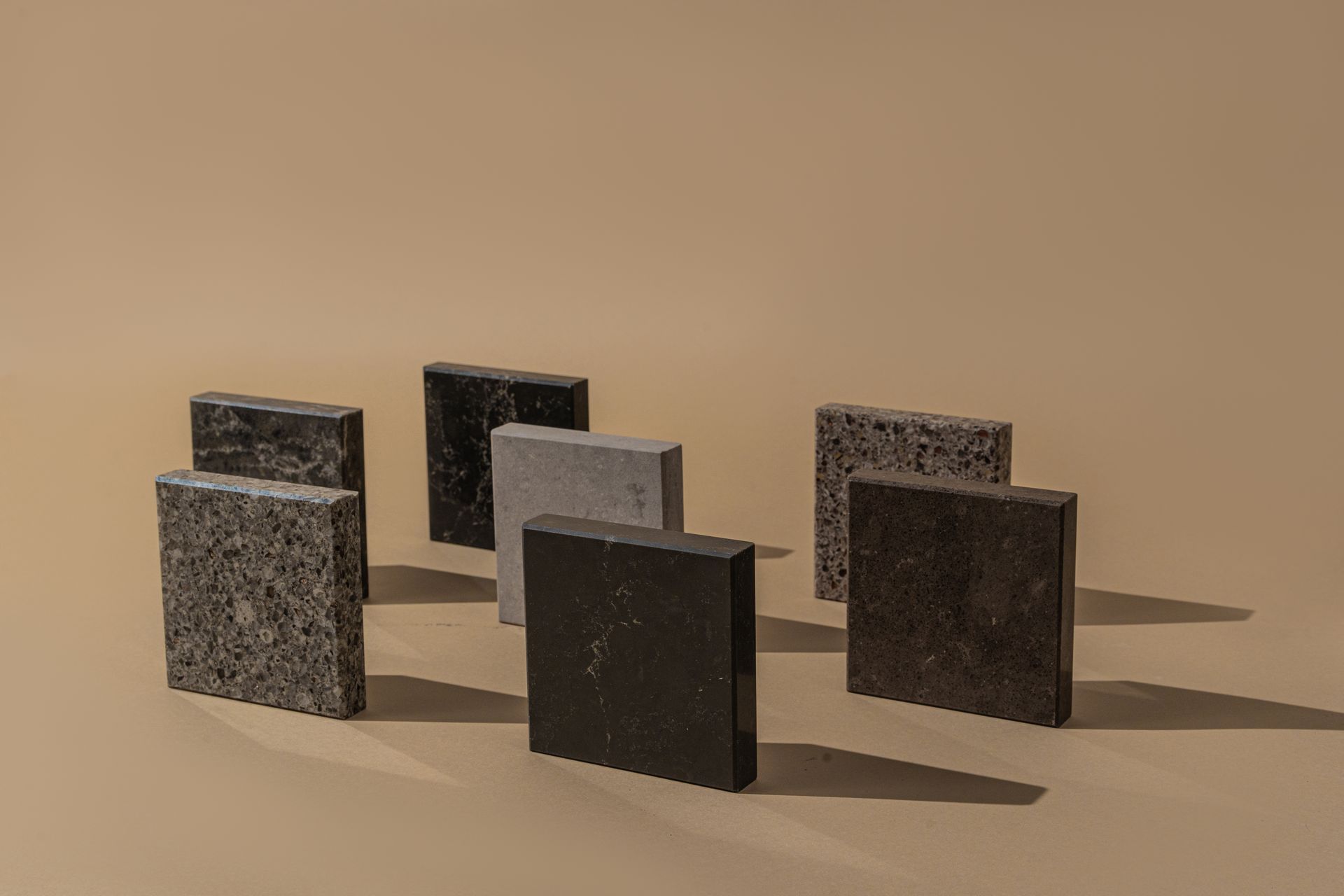 Square Tiles on Brown Surface