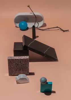 Dramatisches Rosa & Modern – Abstrakte 3D Kunst