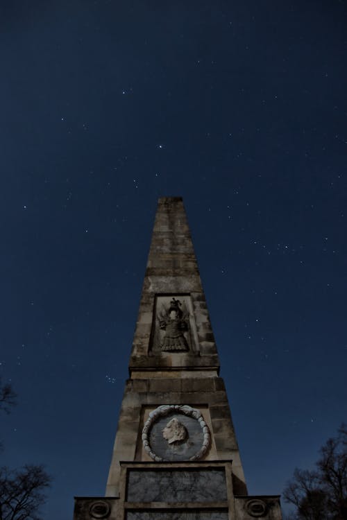 Free Obelisk Monument Under Starry Sky Stock Photo