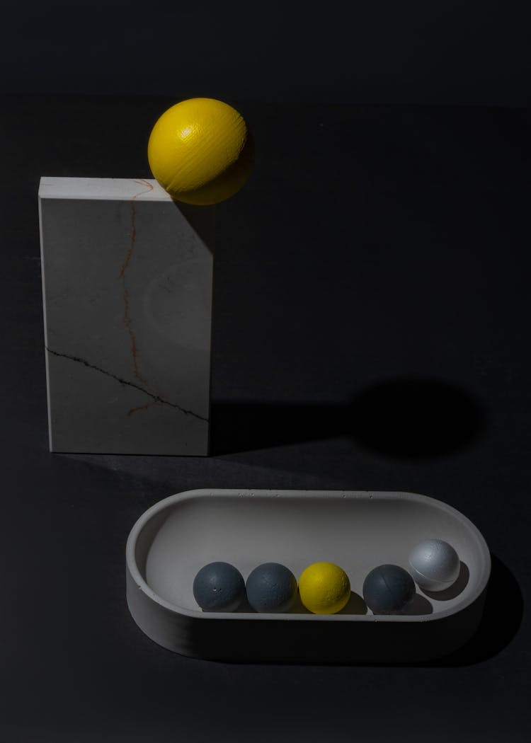 Still Life Composition With Gray And Yellow Elements 