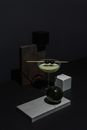 2 Black and Silver Bar Stools