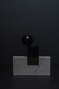 Black Ball on White Box
