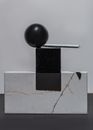 Black Ball on White and Black Wall Mounted Rack