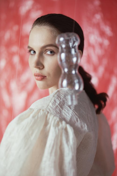 Woman in White Dress Shirt