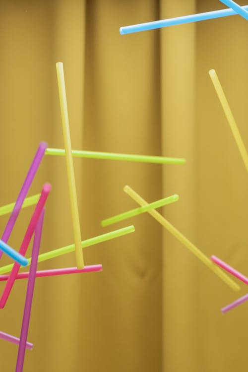 Floating Colorful Plastic Straws