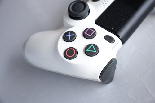 Close-Up Shot of a White Game Controller