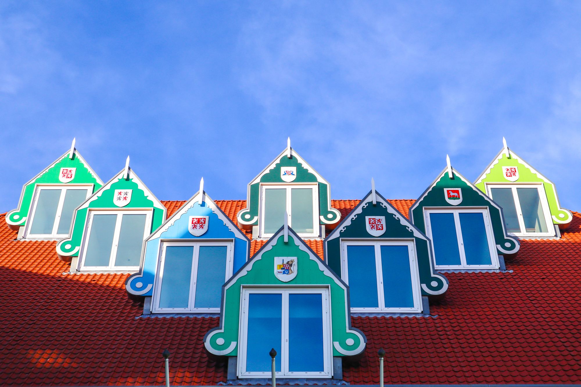 The stacked glass windows of Zaanstad city hall