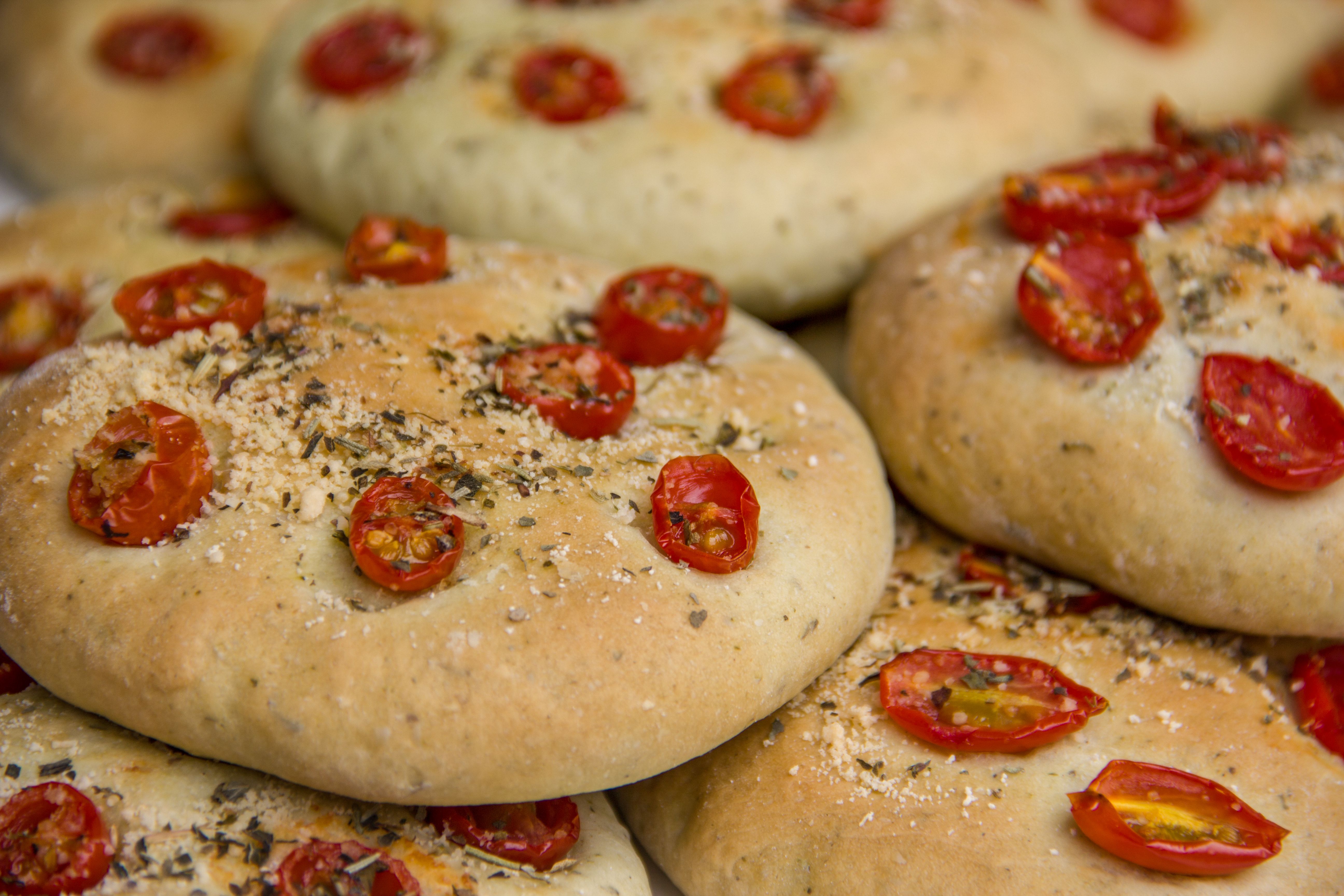 Fresh baked Rustic Italian Bread loaf on baking sheet