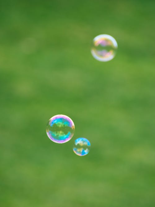 Three Bubbles in Close-Up Photography