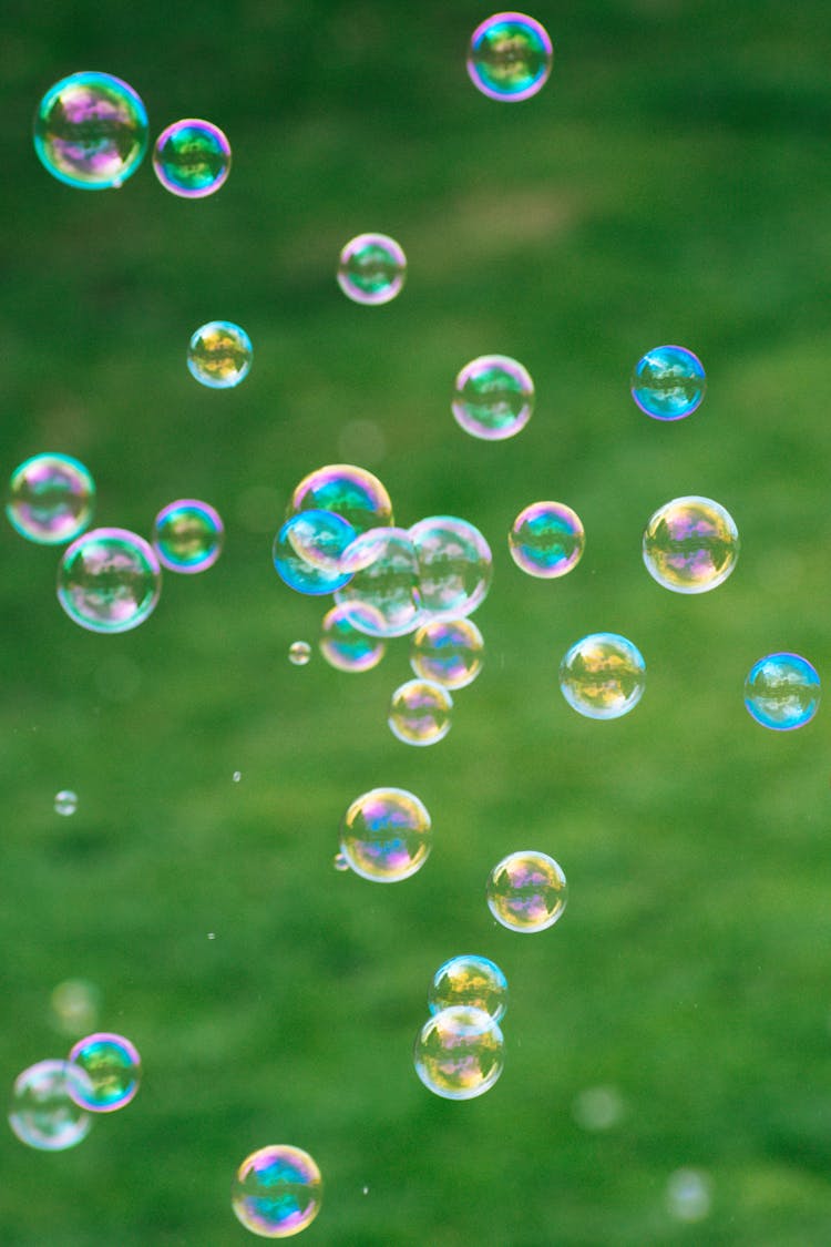 Close-Up Photo Of Round Bubbles Floating 