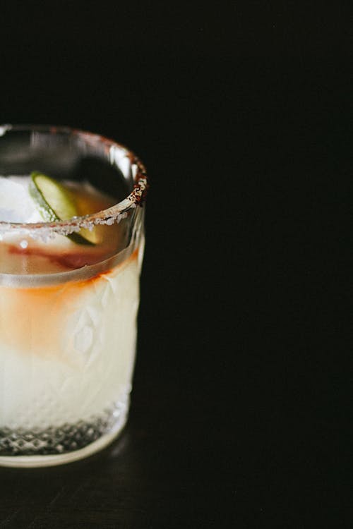 Close-Up Photo of a Cocktail Drink with Salt on the Rim of the Glass