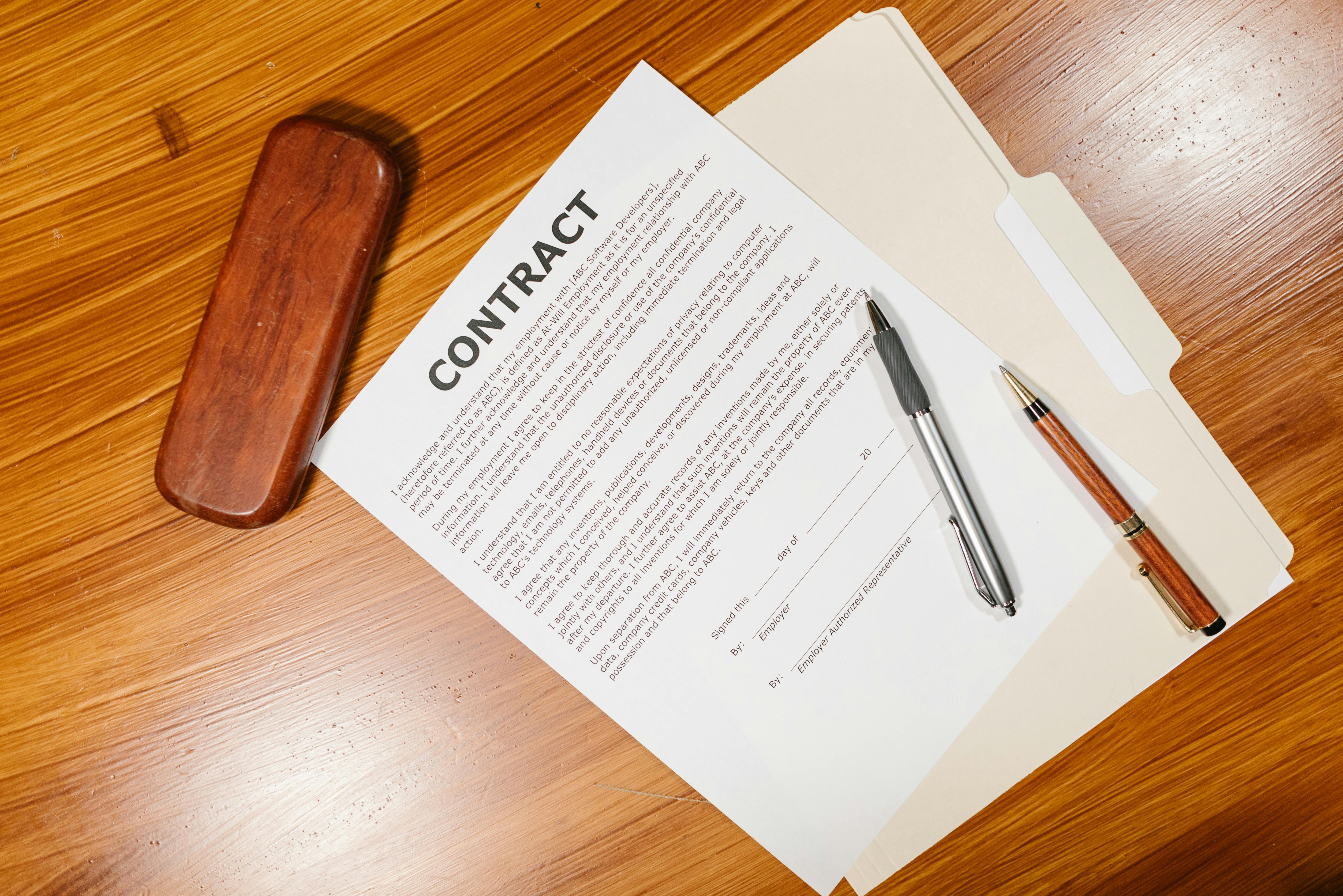 photo of employment contract