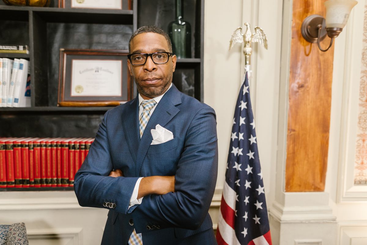 Portrait of a confident lawyer in office attire