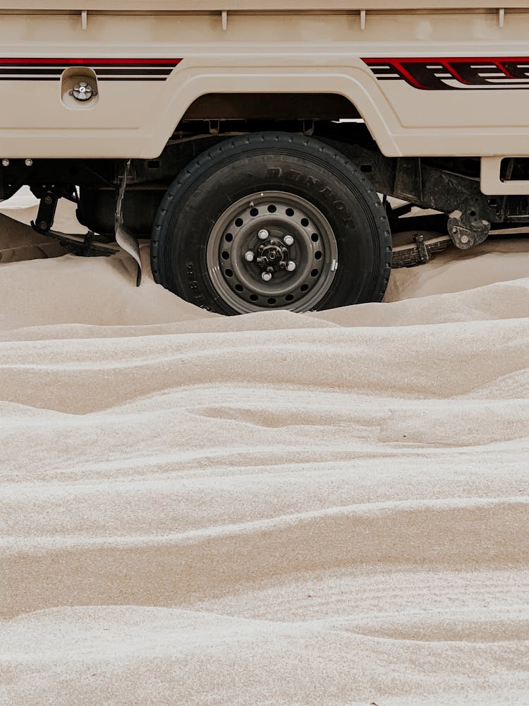 A Car Stuck On The Sand