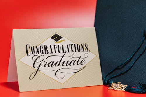 Close-up of a Graduation Greeting Card
