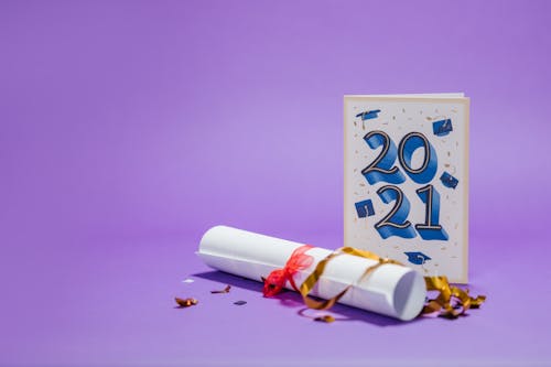 A Greeting Card on a Purple Background