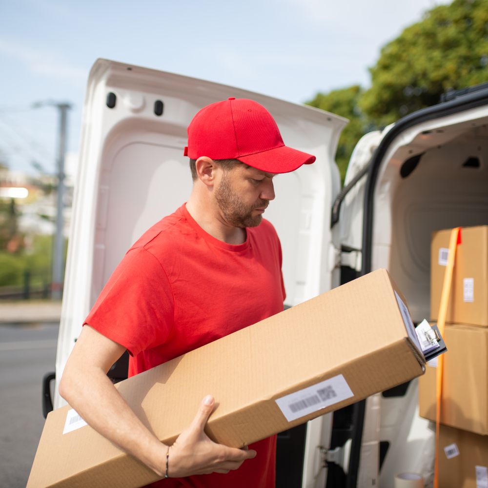 Stoke Fleming — movers carrying boxes for a flat move