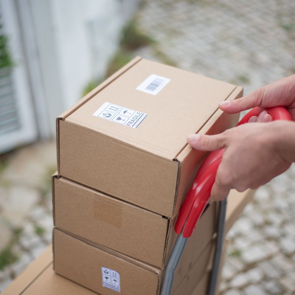 Send — movers carrying boxes for a flat move