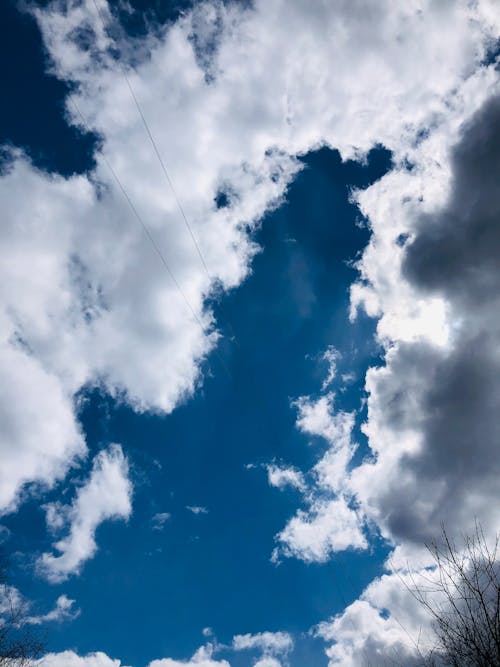Free stock photo of blue sky, thick clouds, white clouds