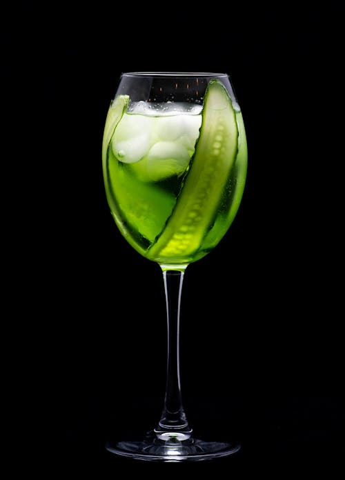Free Green and Clear Wine Glass Stock Photo