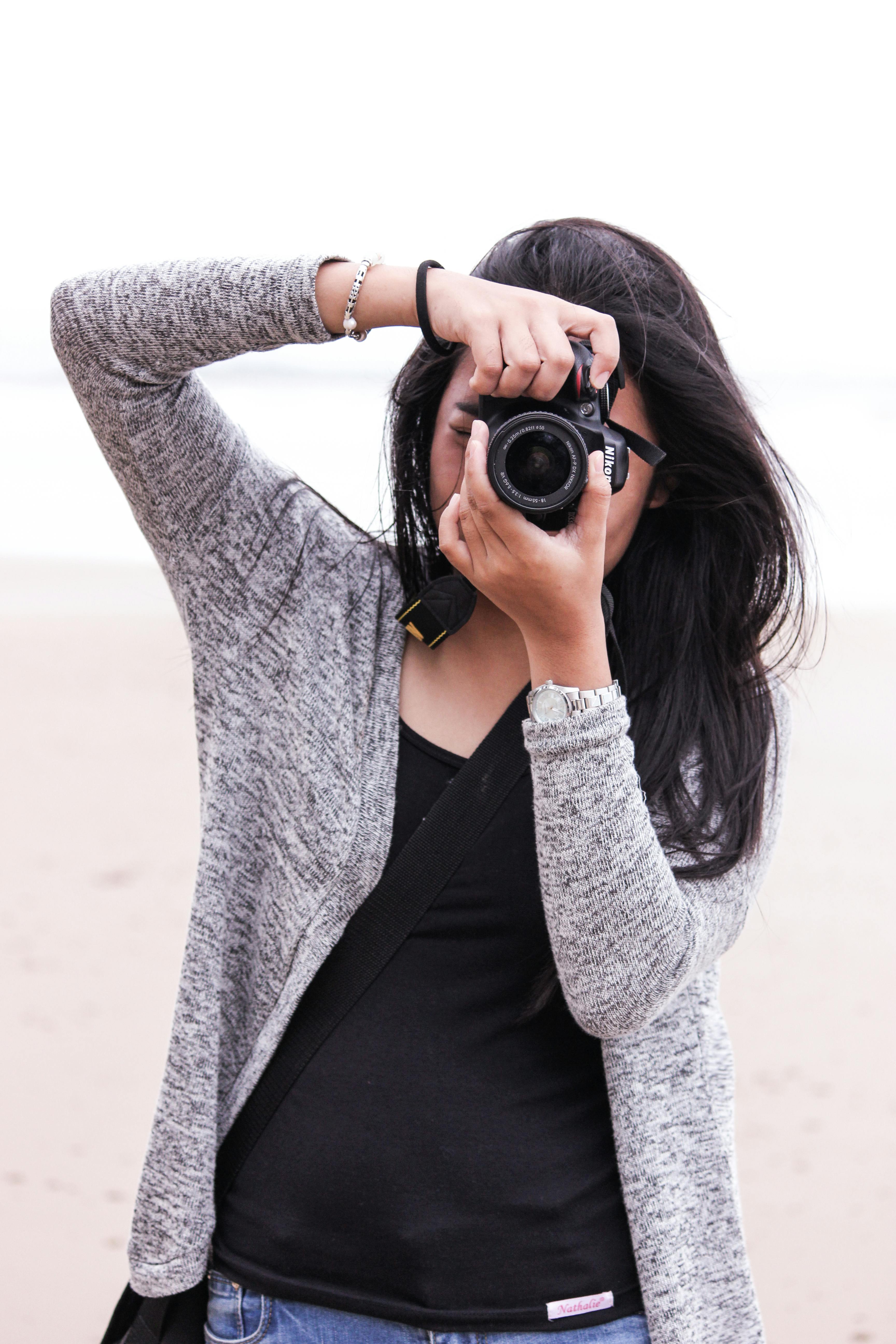 black shirt grey cardigan