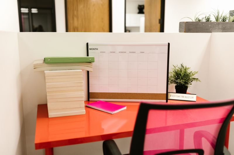 small tear-off desk calendar next to a keyboard